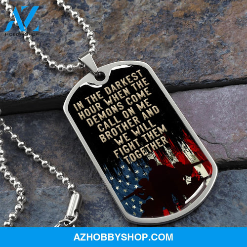 In the Darkest Hour - Graphical Dog Tag & Ball chain (steel) man