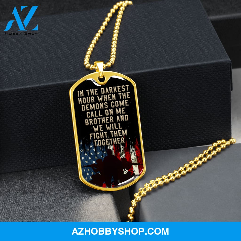 In the Darkest Hour - Graphical Dog Tag & Ball chain (steel) man