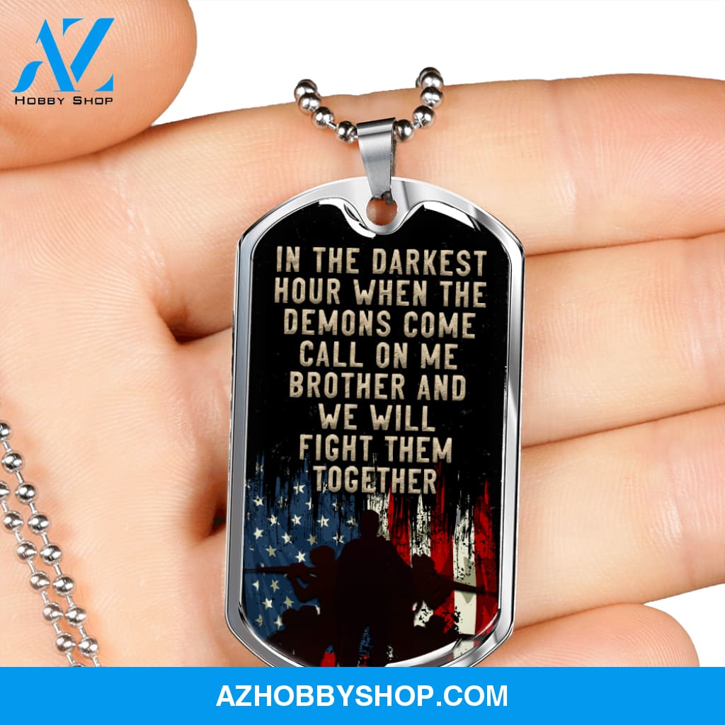In the Darkest Hour - Graphical Dog Tag & Ball chain (steel) man
