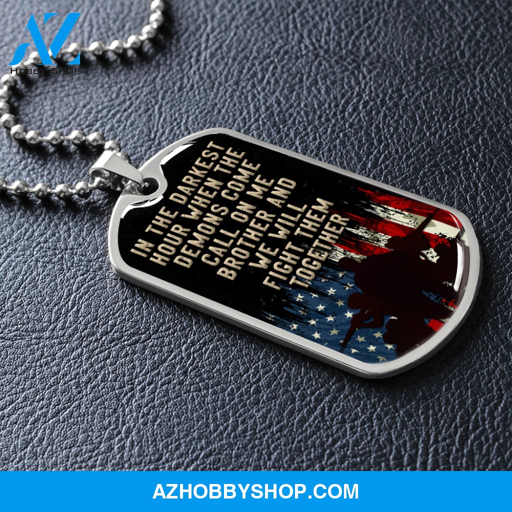 In the Darkest Hour - Graphical Dog Tag & Ball chain (steel) man