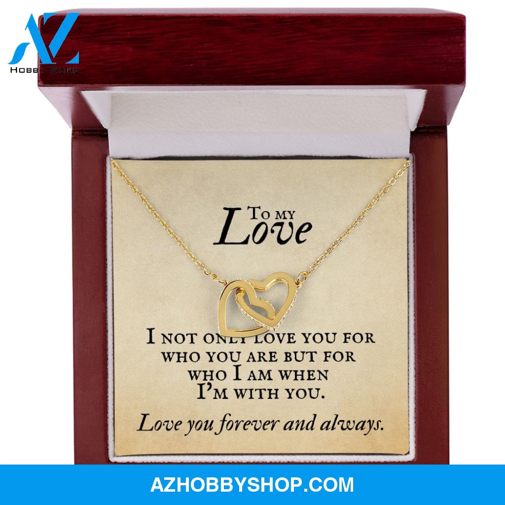 Interlocking Hearts Necklace for Soulmate, Love of Your Life for any occasion