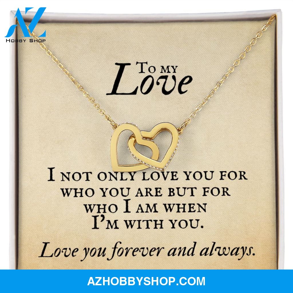 Interlocking Hearts Necklace for Soulmate, Love of Your Life for any occasion
