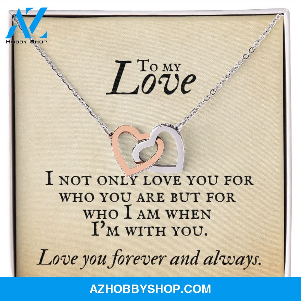 Interlocking Hearts Necklace for Soulmate, Love of Your Life for any occasion