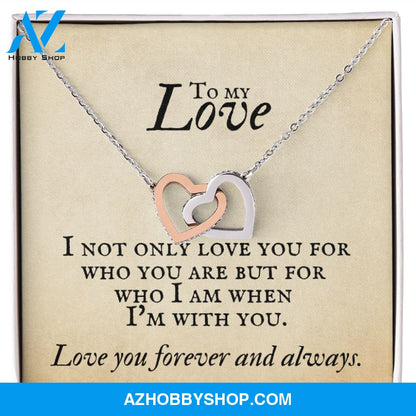 Interlocking Hearts Necklace for Soulmate, Love of Your Life for any occasion