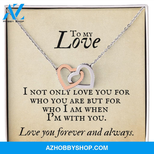 Interlocking Hearts Necklace for Soulmate, Love of Your Life for any occasion