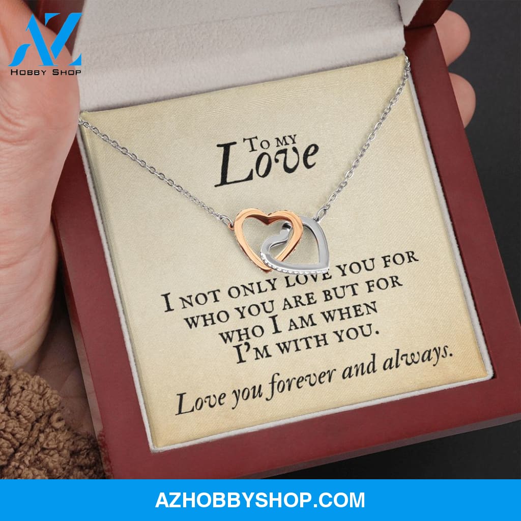 Interlocking Hearts Necklace for Soulmate, Love of Your Life for any occasion