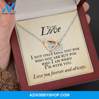 Interlocking Hearts Necklace for Soulmate, Love of Your Life for any occasion