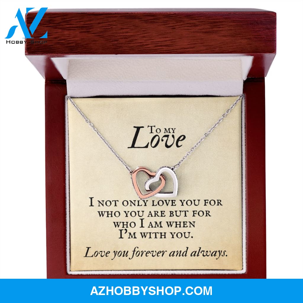 Interlocking Hearts Necklace for Soulmate, Love of Your Life for any occasion