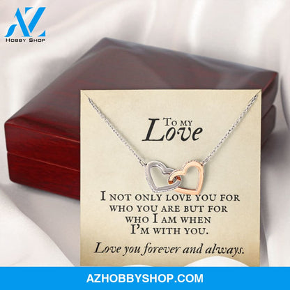 Interlocking Hearts Necklace for Soulmate, Love of Your Life for any occasion