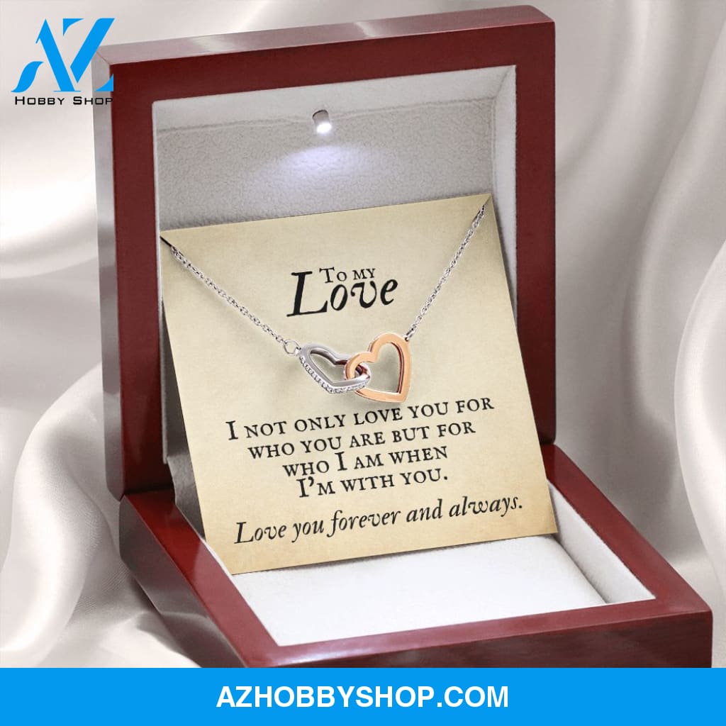 Interlocking Hearts Necklace for Soulmate, Love of Your Life for any occasion