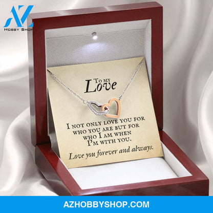 Interlocking Hearts Necklace for Soulmate, Love of Your Life for any occasion