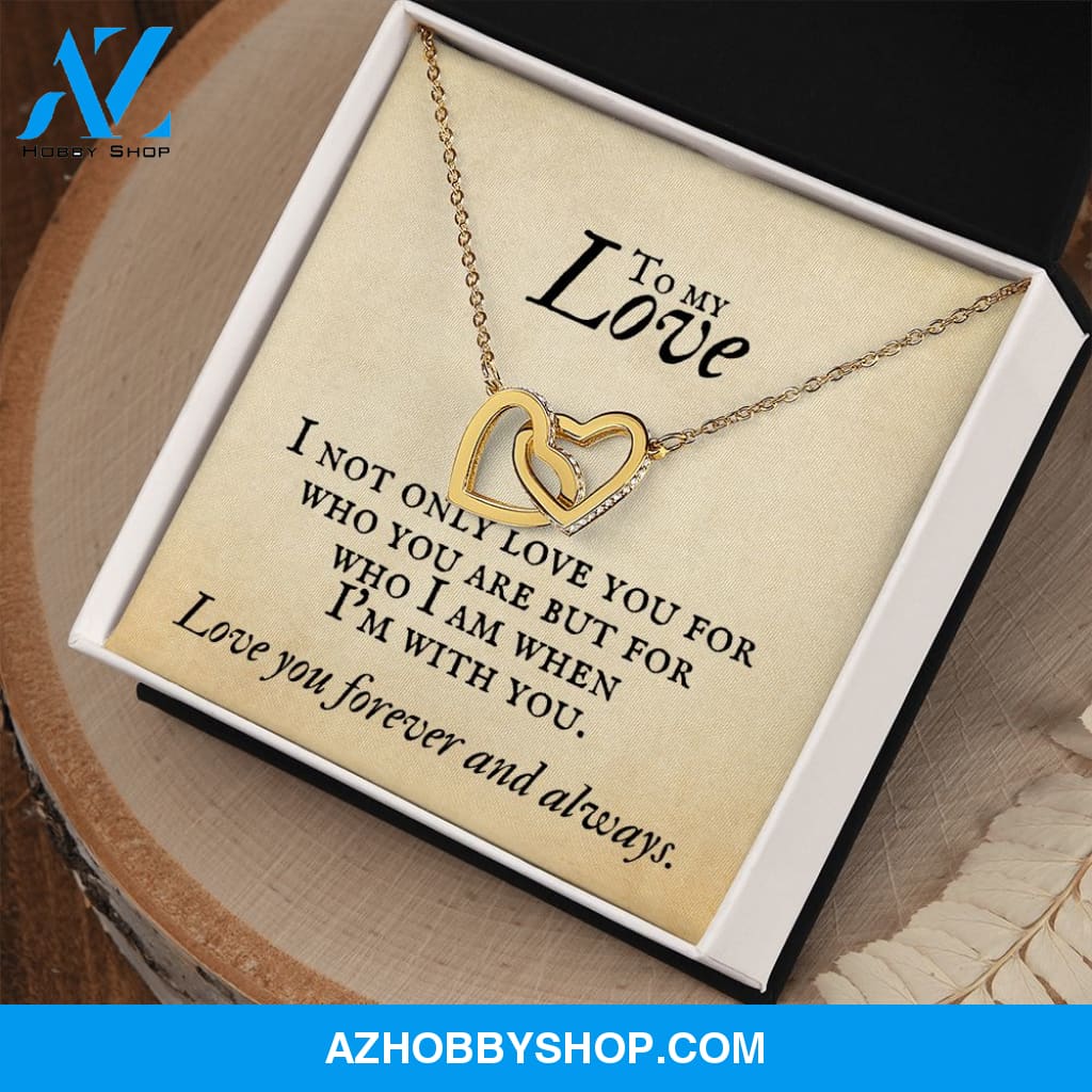 Interlocking Hearts Necklace for Soulmate, Love of Your Life for any occasion