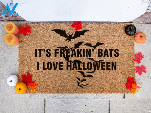 It's Freakin' Bats - Its Freakin Bats I Love Halloween Doormat Funny Meme Doormat Welcome Mat Halloween Decor |