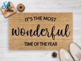 It's The Most Wonderful Time Of The Year - Christmas Doormat - Holiday Decor - Christmas - Seasonal Gift - Merry