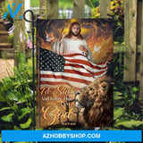 Jesus artwork, Lion King, King of Kings, US flag, Be still and know that I am God - Jesus Flag