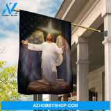 Jesus calls, Infinite halo, White cross, Walking with Jesus - Jesus Flag