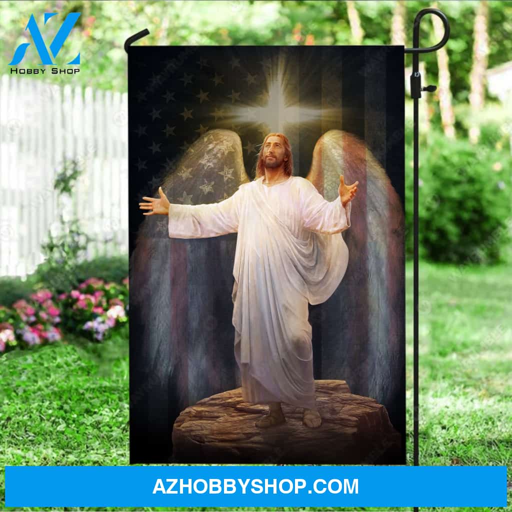 Jesus calls, Infinite halo, White cross, Walking with Jesus - Jesus Flag