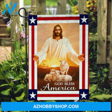 Jesus calls, White lamb, Jesus is king, God bless America - Jesus Flag