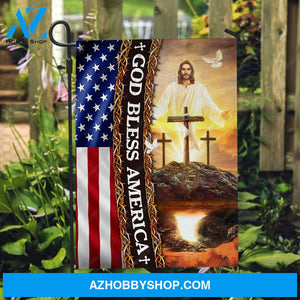 Jesus Christ, US flag, Cross symbol, God bless America - Jesus Flag