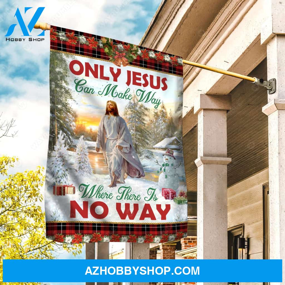 Jesus drawing, Christmas decoration, Lovely snowman, Only Jesus can make way - Jesus Flag