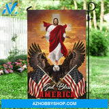 Jesus drawing, Orange sunset, Amazing eagle, Pretty US flag, God bless America - Jesus Flag