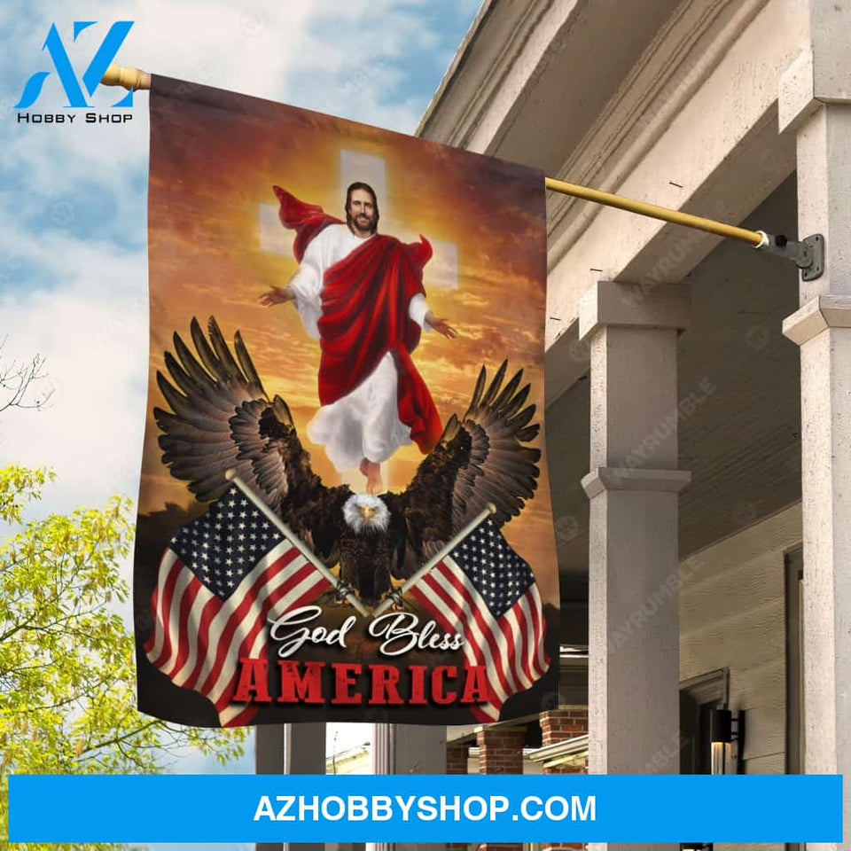 Jesus drawing, Orange sunset, Amazing eagle, Pretty US flag, God bless America - Jesus Flag