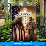 Jesus drawing, USA flag, Light cross, Jesus saves - Jesus Flag