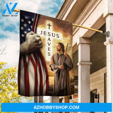 Jesus drawing, USA flag, Light cross, Jesus saves - Jesus Flag