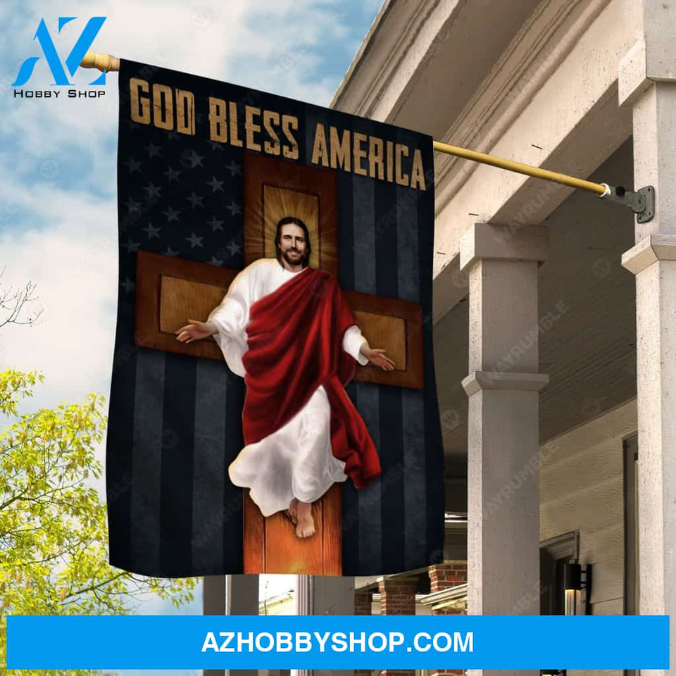 Jesus is coming, Wooden cross, The life of Jesus, God bless America - Jesus Flag