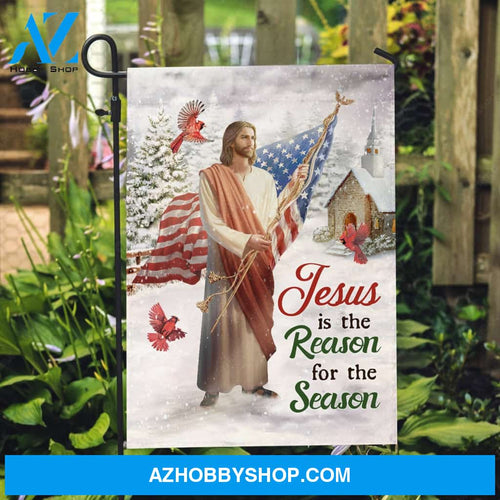 Jesus is King, Big US flag, Cardinal painting, Jesus is the reason for the season - Jesus Flag