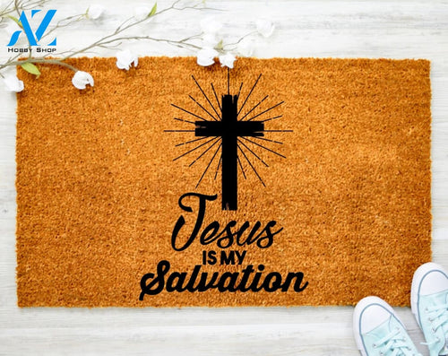 Jesus is my salvetion Faith Christ Doormat There is everything possible Doormat Housewarming Doormat Coir doormat
