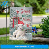 Jesus is the reason for the season - Cardinal, Baby lamb painting Flag