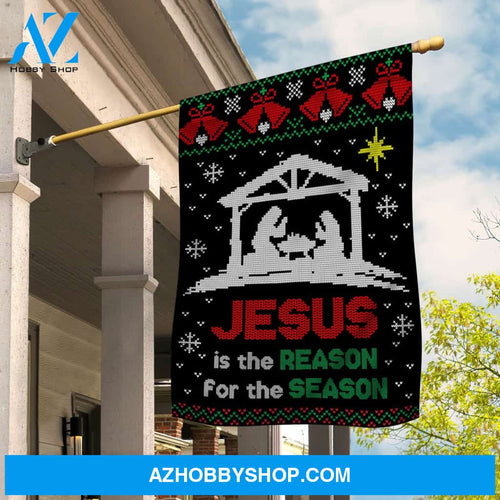 Jesus is the reason for the season - Jesus, Christmas night, Brocade Flag