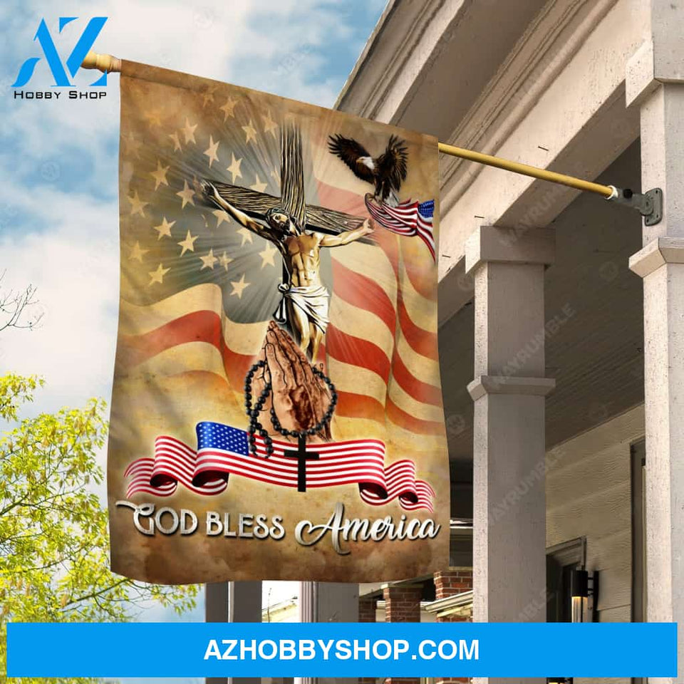 Jesus on the cross, Pray for healing, Amazing eagle, God bless America - Jesus Flag