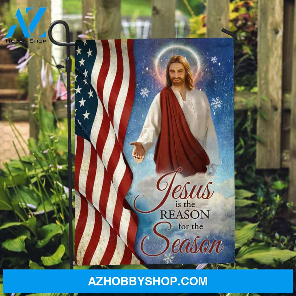 Jesus painting, American flag, Amazing snowflake, Jesus is the reason for the season - Jesus Flag