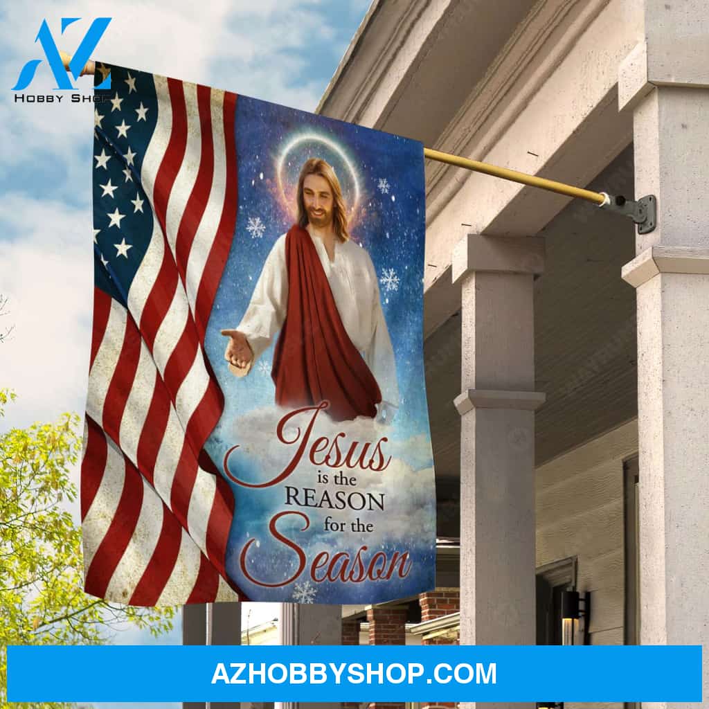 Jesus painting, American flag, Amazing snowflake, Jesus is the reason for the season - Jesus Flag