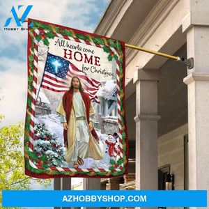 Jesus painting, American flag, Christmas vacation, Happy snowman, All hearts come home for Christmas - Jesus Flag