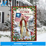 Jesus painting, American flag, Christmas vacation, Happy snowman, All hearts come home for Christmas - Jesus Flag