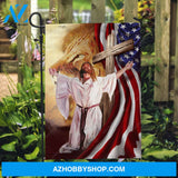 Jesus painting, Lion king, King of Kings, Lord of Lords, Wooden cross - Jesus Flag