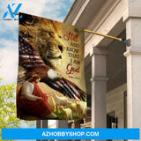 Jesus shepherd, Lion king, Lambs of God, US eagle, Be still I am God - Jesus Flag