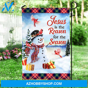 Jesus - Snowman in Christmas - Jesus is the reason for the season - Flag