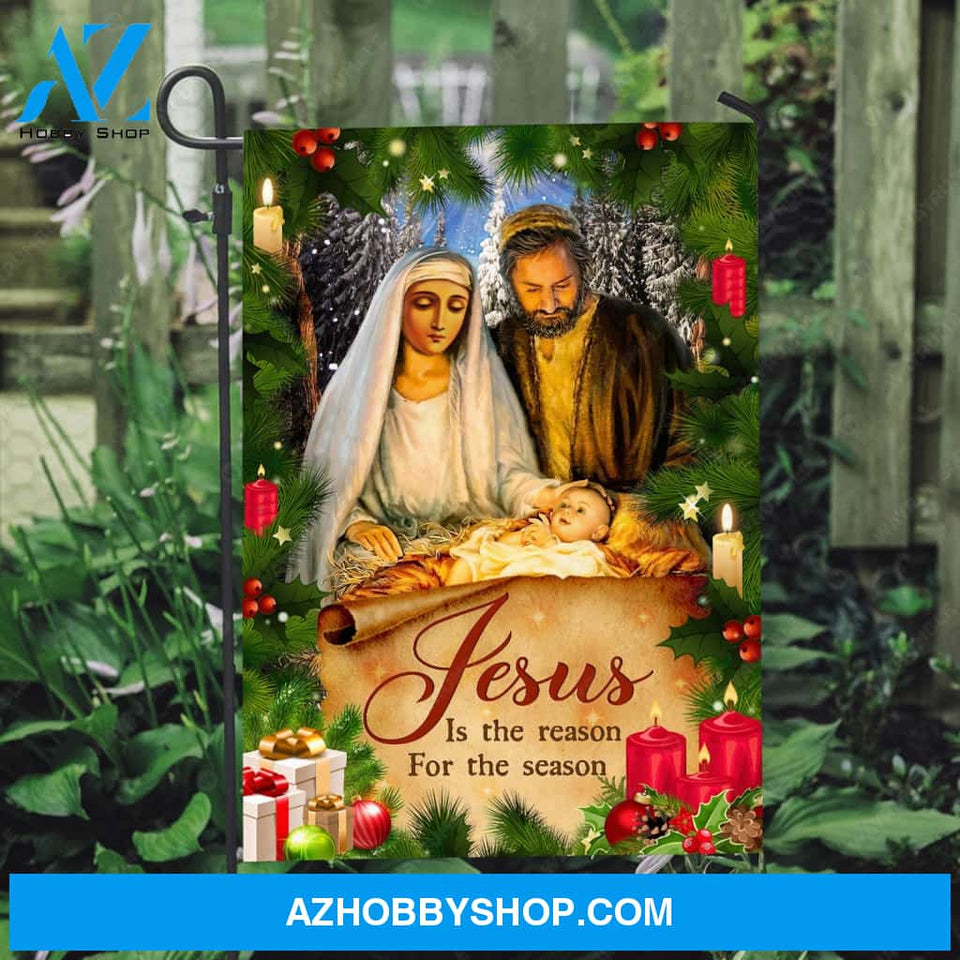 Jesus was born, Stunning night, Christmas vibe, Jesus is the reason for the season - Jesus Flag