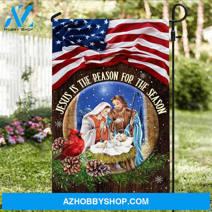 Jesus was born, Stunning night, US flag, Jesus is the reason for the season - Jesus Flag