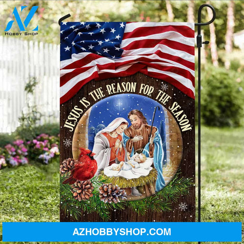 Jesus was born, Stunning night, US flag, Jesus is the reason for the season - Jesus Flag