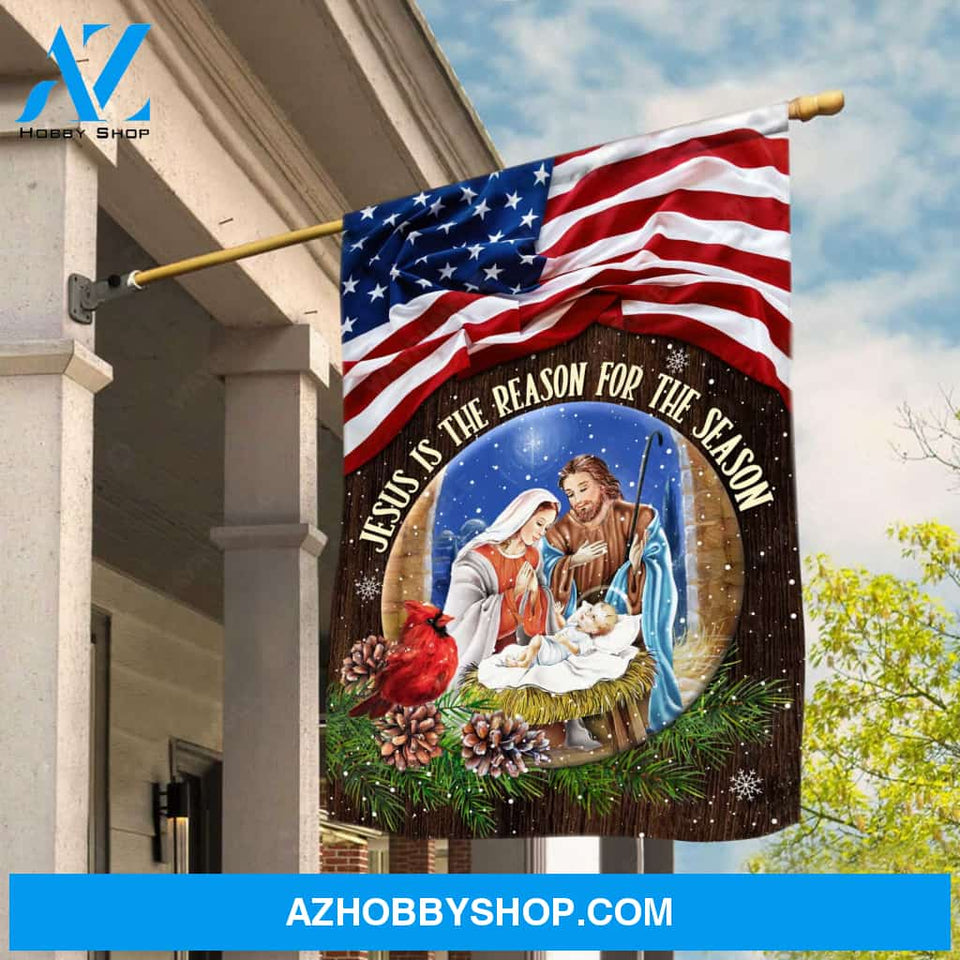 Jesus was born, Stunning night, US flag, Jesus is the reason for the season - Jesus Flag