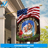 Jesus was born, Stunning night, US flag, Jesus is the reason for the season - Jesus Flag