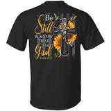 Jesus and the cross - Be still and know that I am God - Back-printed Apparel