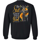 Jesus and the cross - Be still and know that I am God - Back-printed Apparel