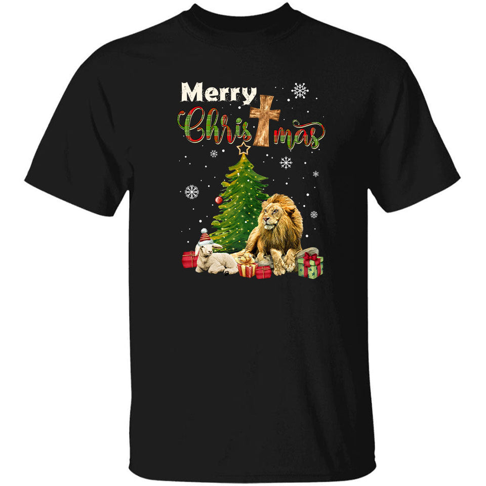 Merry Christmas - Jesus, Lion and Lamb Christmas Apparel