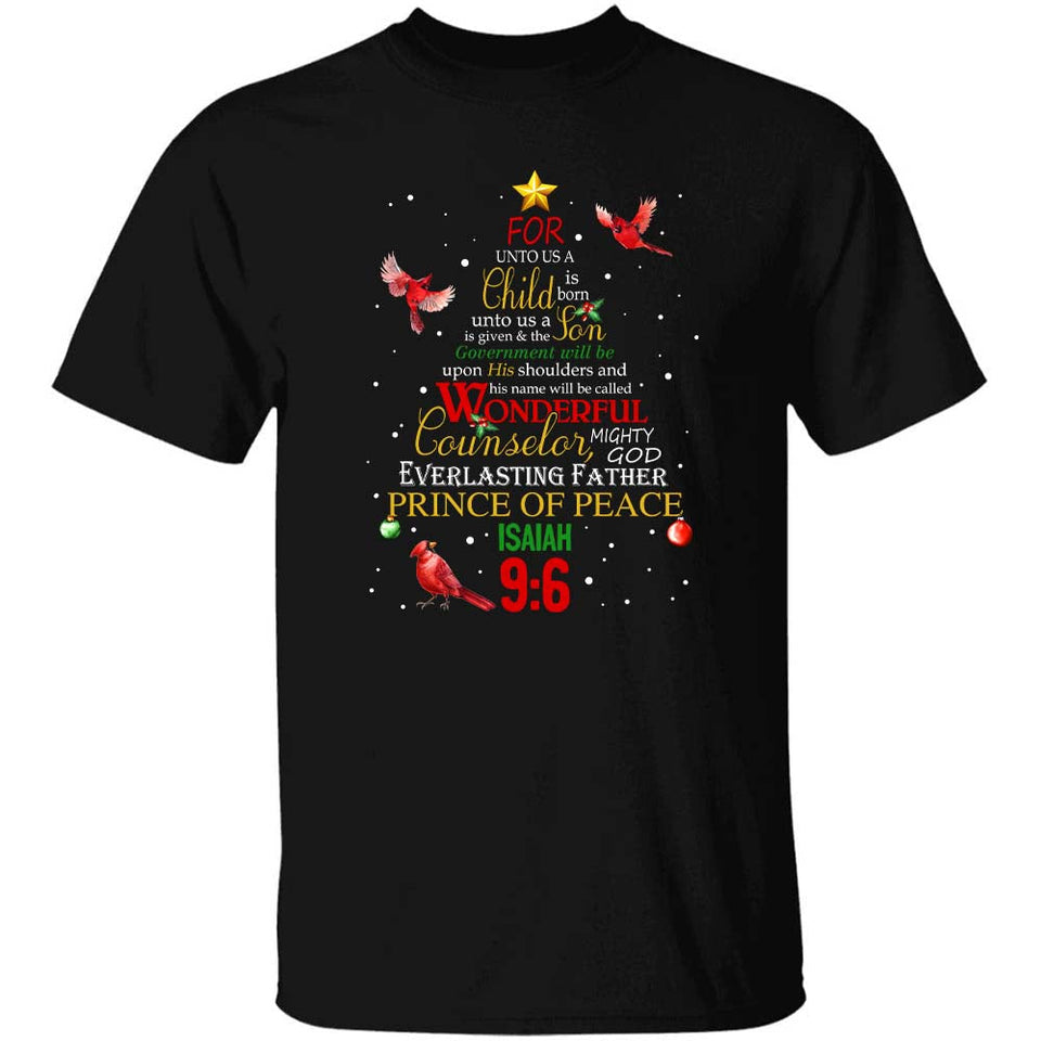 Unique Christmas tree, Red cardinal, Prince of peace - Jesus Apparel